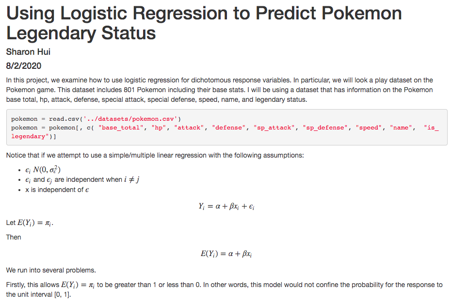 Project Preview of Logistic Regression